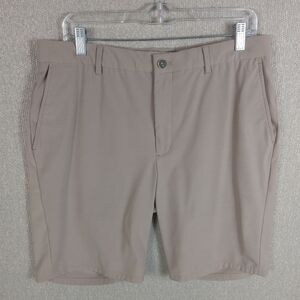 Johnnie-O Mulligan Shorts Mens 34 Light Khaki Performance Chino Stretch Preppy